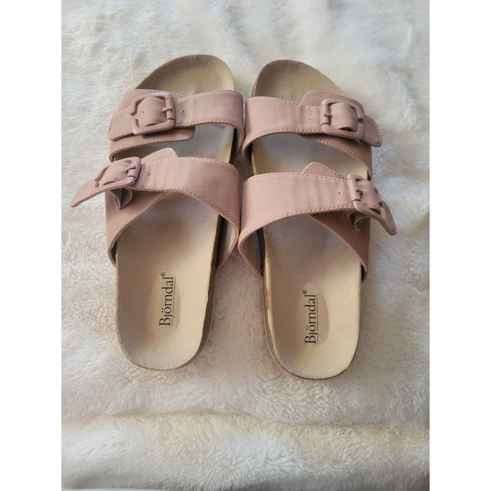 Bjorndal Women's Size 8 Pink Double Strap Slide Sandals